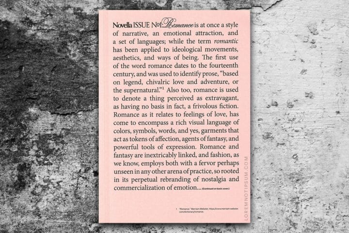 Novella Magazine Issue 1 (Romance) – loremnotipsum.com